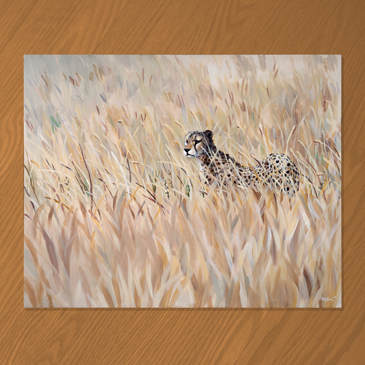 Cheetah in the Grass Painting