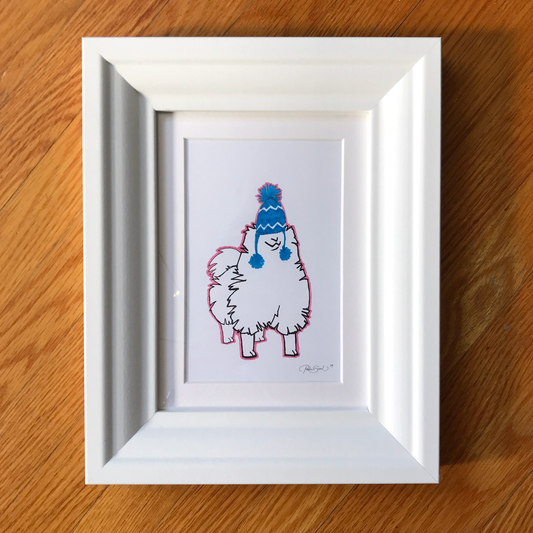 Llama Ink Drawing - Framed