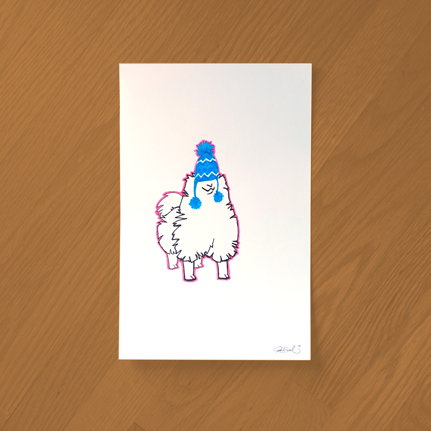 Llama Ink Drawing - Framed