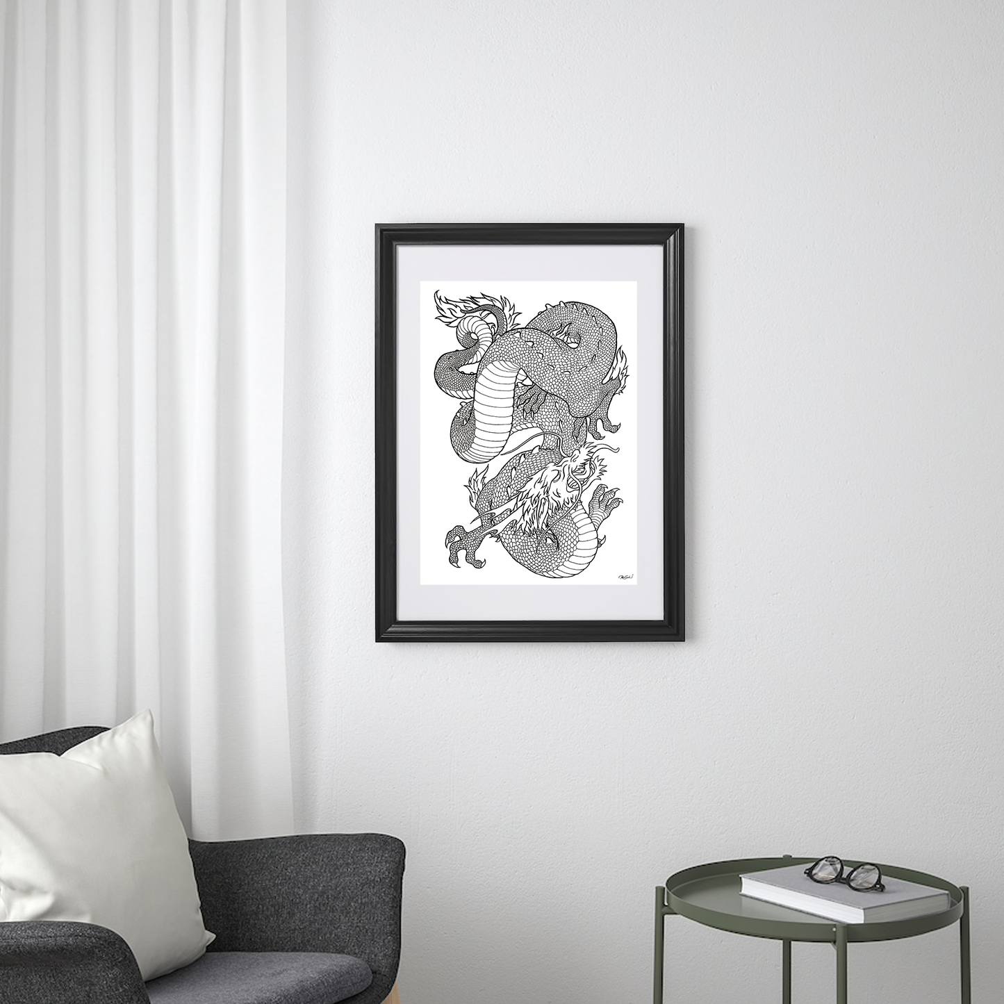 Ten Thousand Ink Drawing - Framed